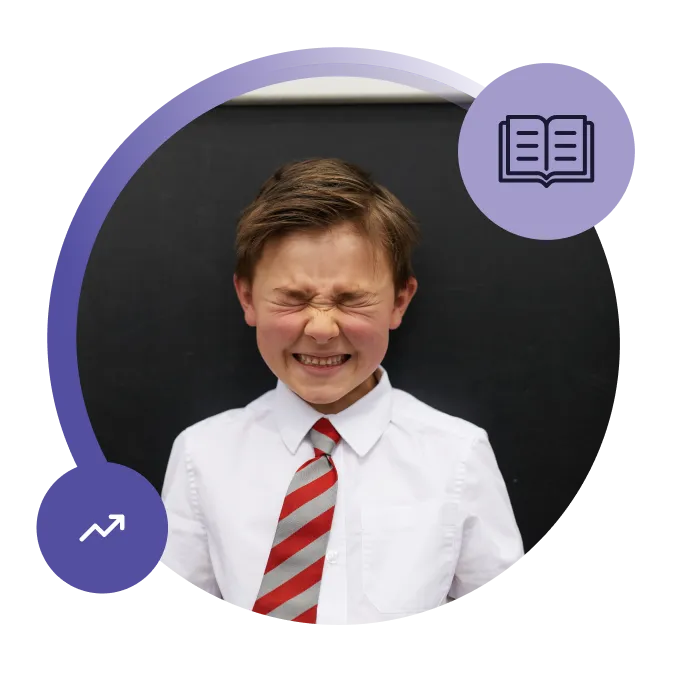 Primary pupil in school uniform